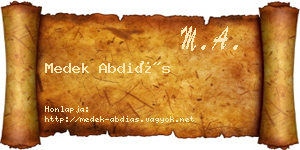Medek Abdiás névjegykártya
